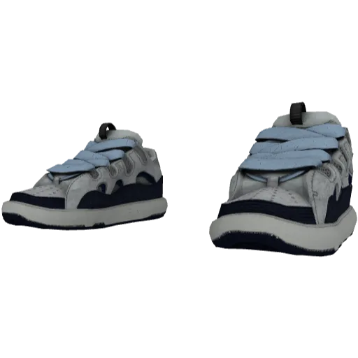 Бело-синие дутые кеды