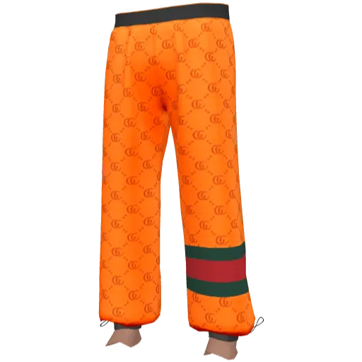 Оранжевые спортивные штаны с паттерном Guchi