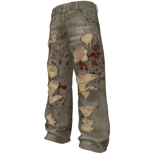 Жёлтые джинсы с дырами и кровью