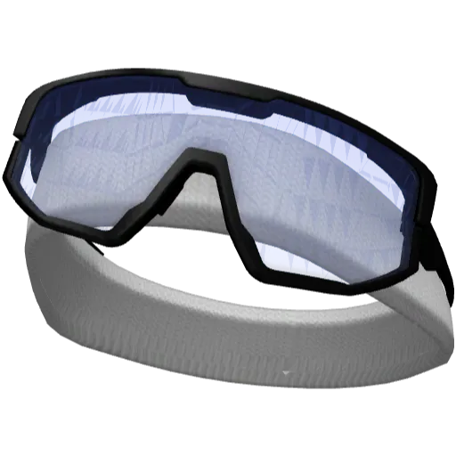 Белая повязка с синими очками