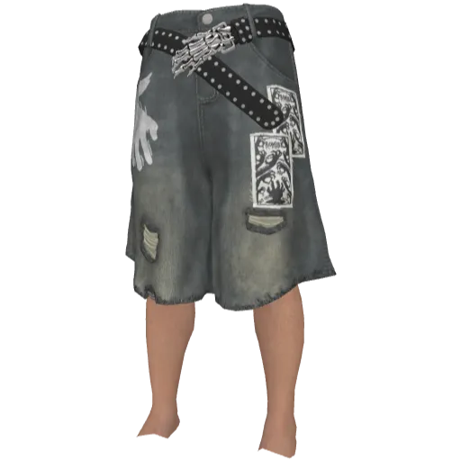 Серые шорты с ремнем руки скелета