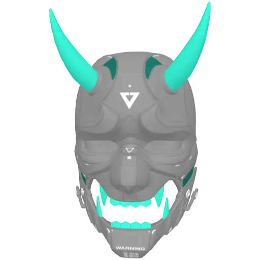 Серо-голубая маска с рогами и зубами (Luminoforo)