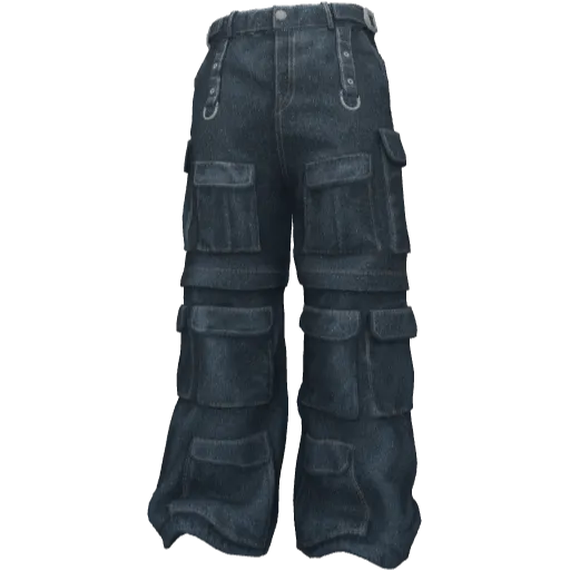 Темно-синие широкие штаны с карманами