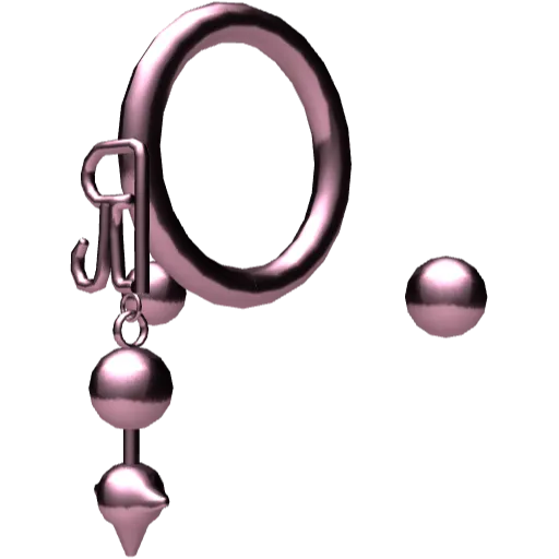 Пирсинг на нижнюю губу розовый