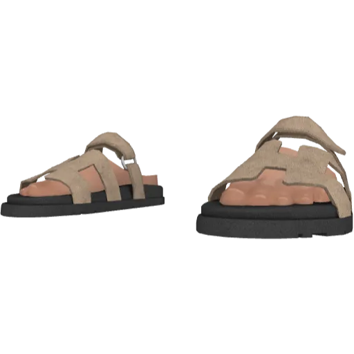 Бежевые тапочки HEMES