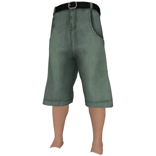 Зеленые длинные шорты с ремнем