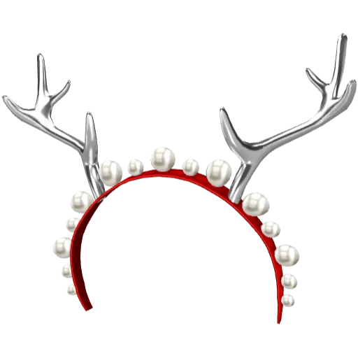 Серебряные рога с красным ободком