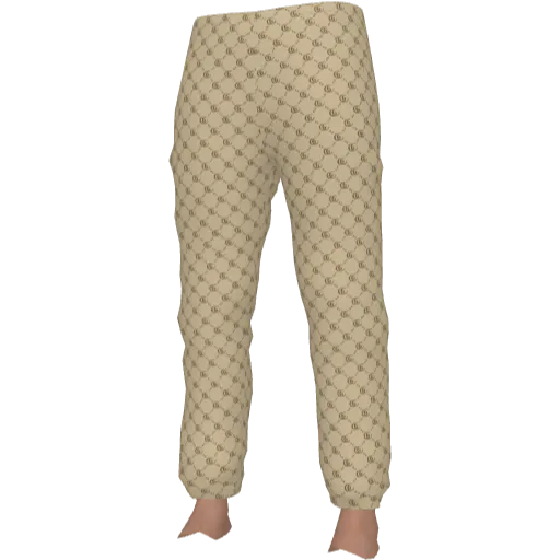 Бежевые штаны с паттерном Guchi
