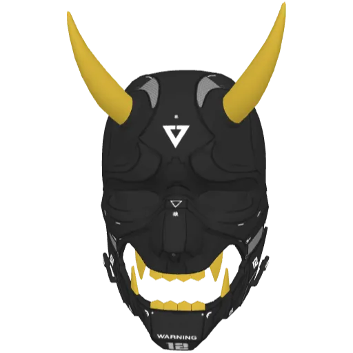 Черно-желтая маска с рогами и зубами (Luminoforo)