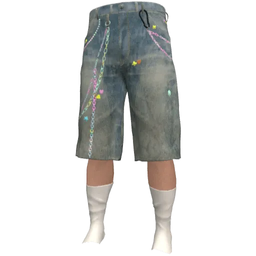 Темно-синие джинсовые шорты с носками