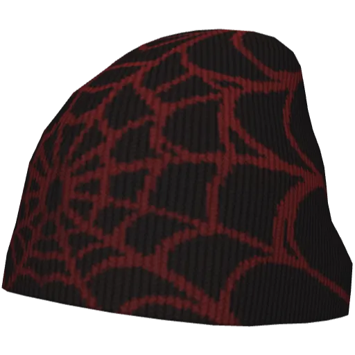 Черная шапка с красной паутиной на глаза