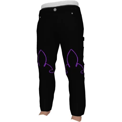 Черные с фиолетовым кожаные штаны Chrome Eyes