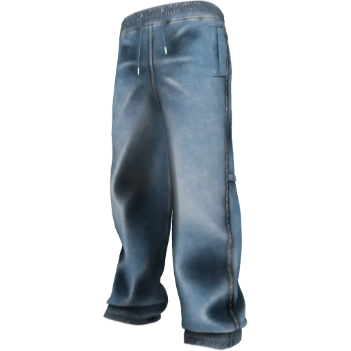 Голубые широкие джинсы