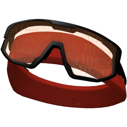 Красная повязка с черно-оранжевыми очками