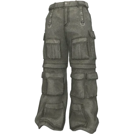 Серые широкие штаны с карманами