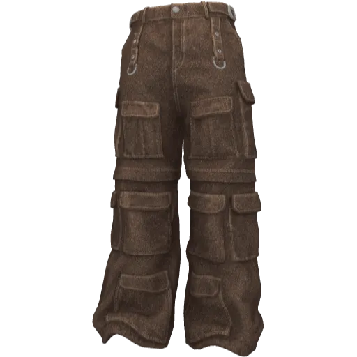 Коричневые широкие штаны с карманами