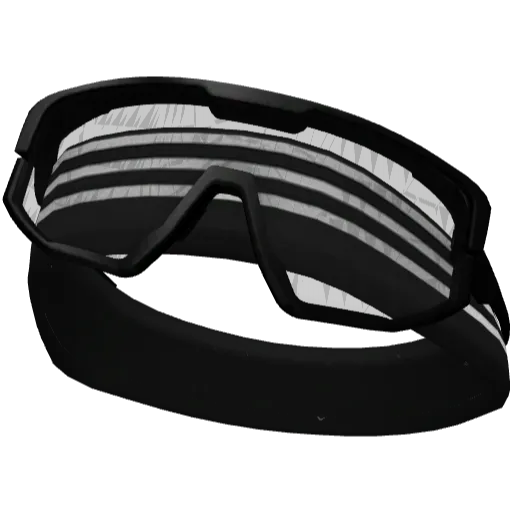 Чёрная в белую полоску повязка с черными очками