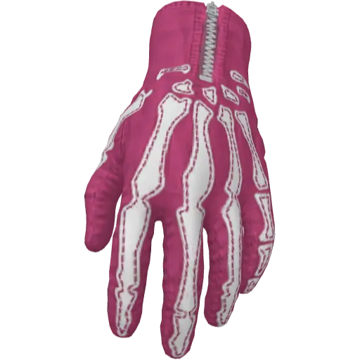 Розовые перчатки с костями