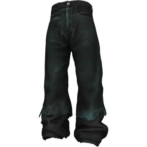 Черно-зеленые дизайнерские джинсы