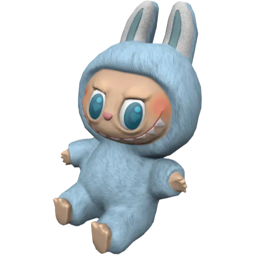 Голубая Лабубу на плечо