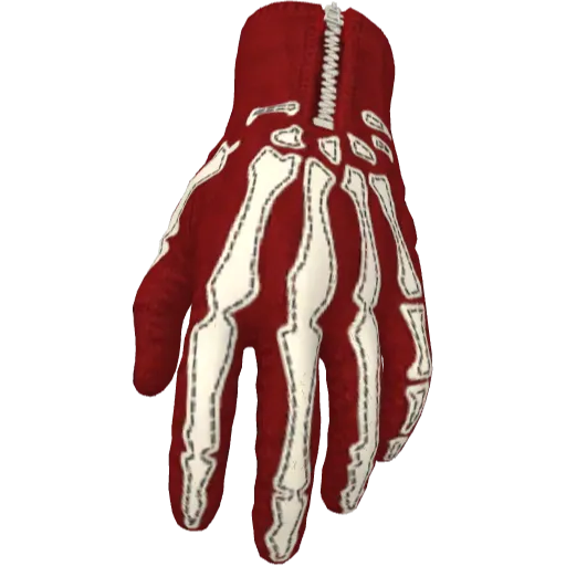 Красные перчатки с костями