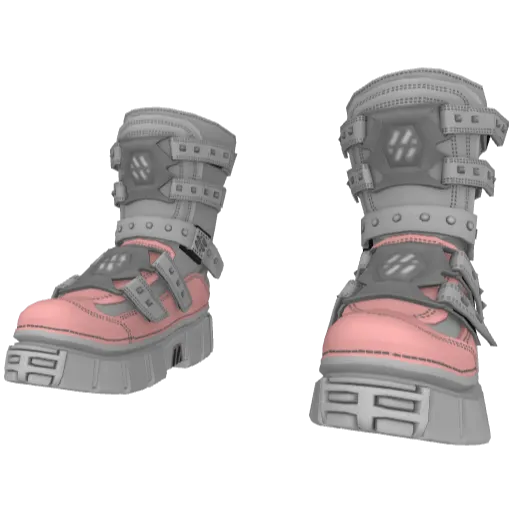 Серо-розовые высокие ботинки New Rock