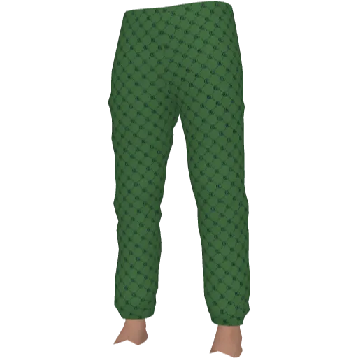 Зеленые штаны с паттерном Guchi