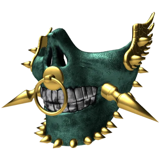 Зеленая маска с шипами и зубами