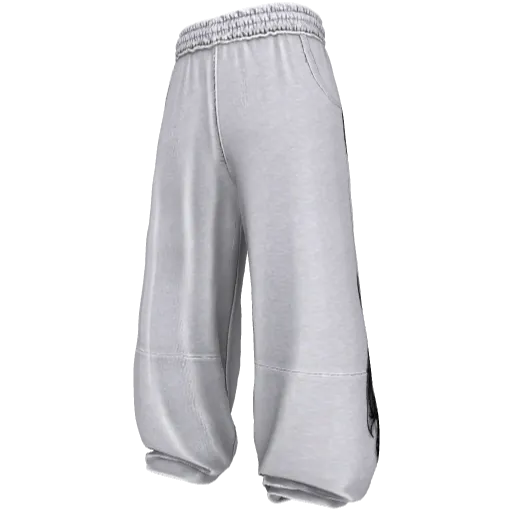 Белые широкие спортивные штаны с принтом