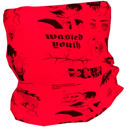 Красный высокий шарф