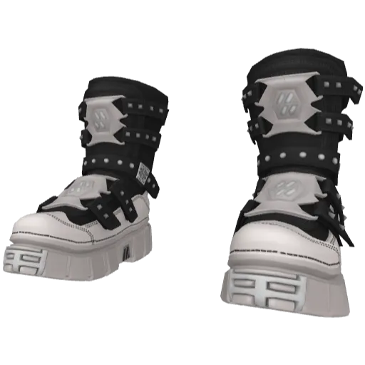 Бело-черные высокие ботинки New Rock