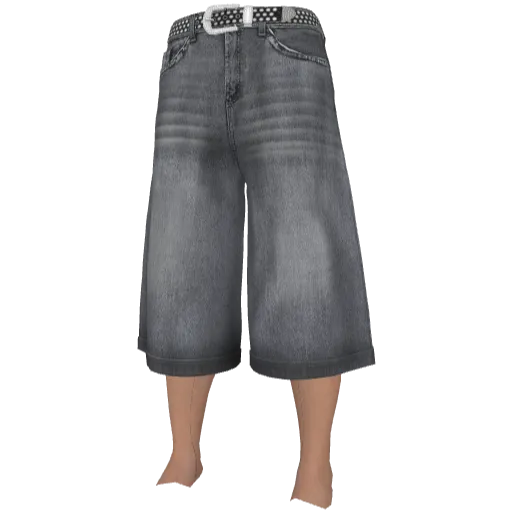 Серые джинсовые шорты с ремнем