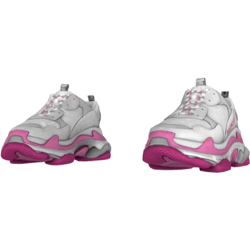 Бело-розовые кроссовки Balemciaga