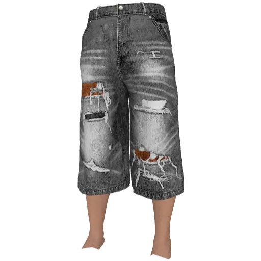 Серые джинсовые шорты с порезами