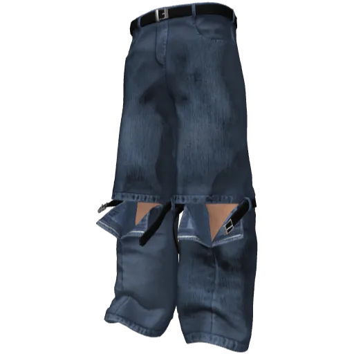 Синие джинсы с прорезом