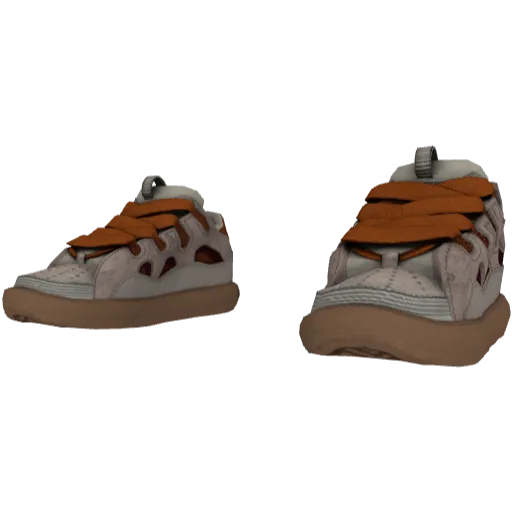 Бежево-оранжевые дутые кеды