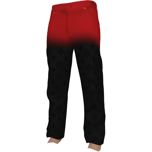 Черные с красным джинсы