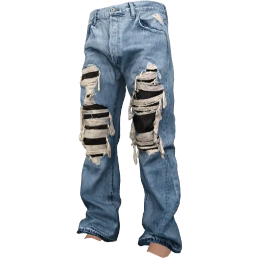 Синие рваные джинсы