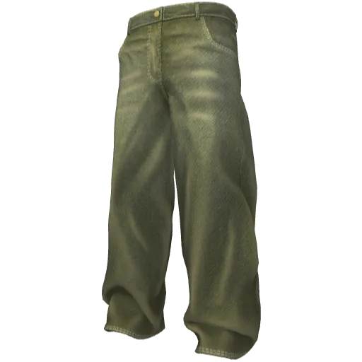 Зеленые свободные джинсы