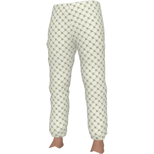 Белые штаны с паттерном Guchi