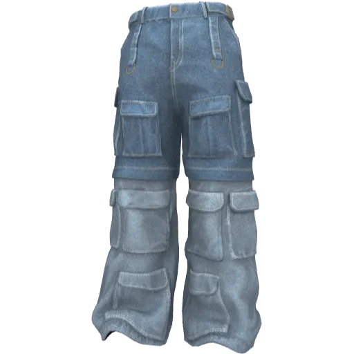 Голубо-синие широкие штаны с карманами