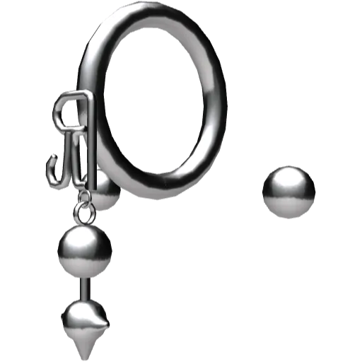 Пирсинг на нижнюю губу серебряный