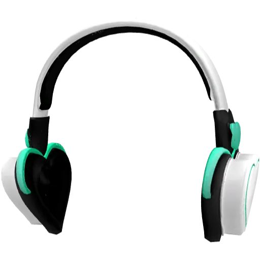 Бело-аквамариновые наушники