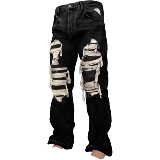 Черные рваные джинсы