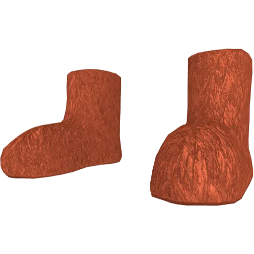 Оранжевые пушистые сапоги