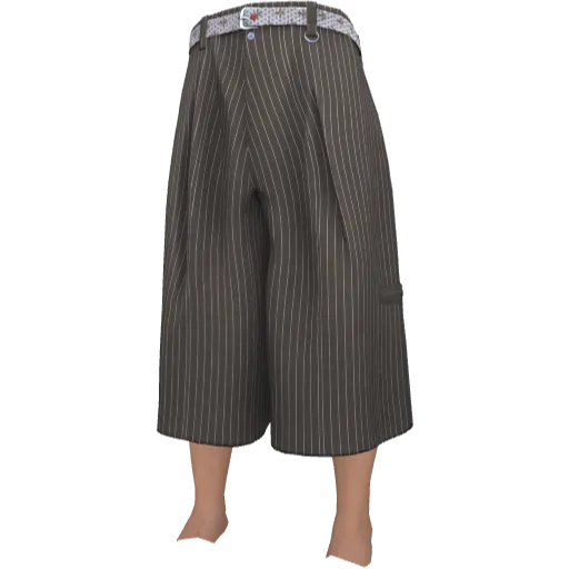 Темно-серые в полоску шорты с ремнем