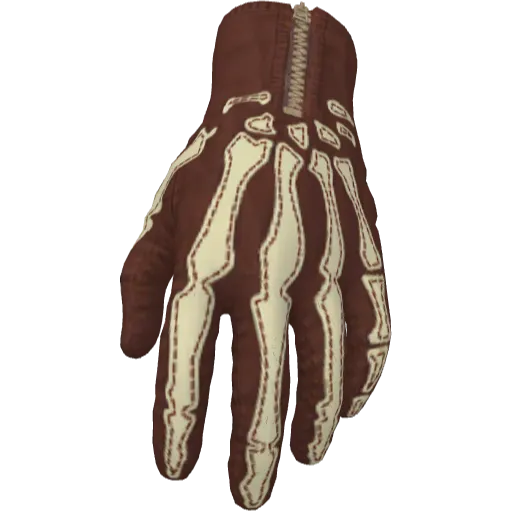 Оранжевые перчатки с костями