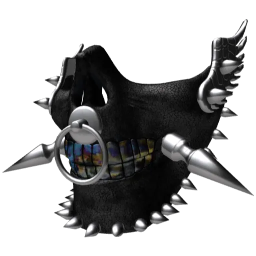 Черная маска с шипами и зубами