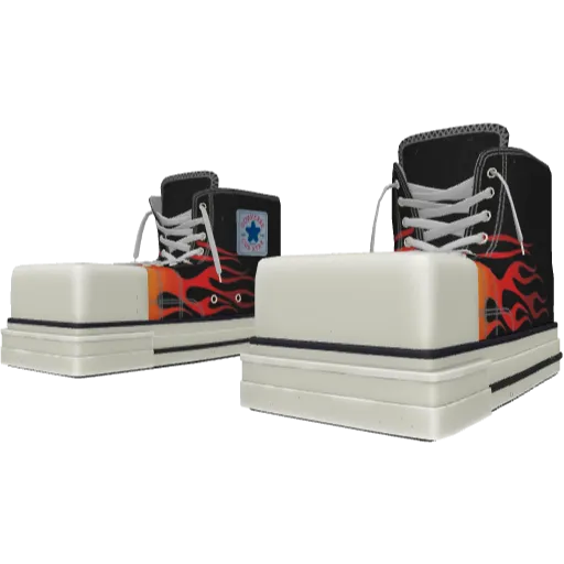 Чёрные с принтом пламени кеды CONVEVSE Cubversion