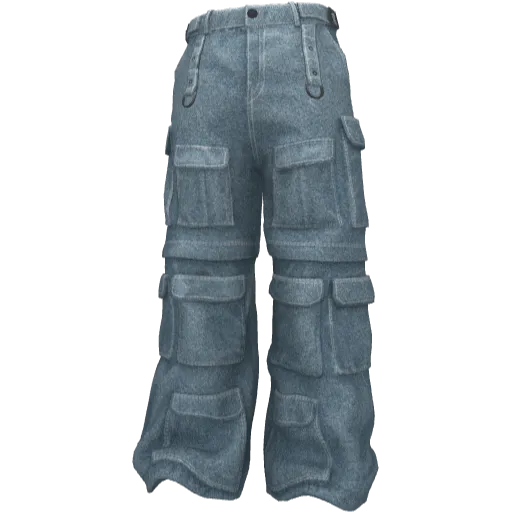 Голубые широкие штаны с карманами